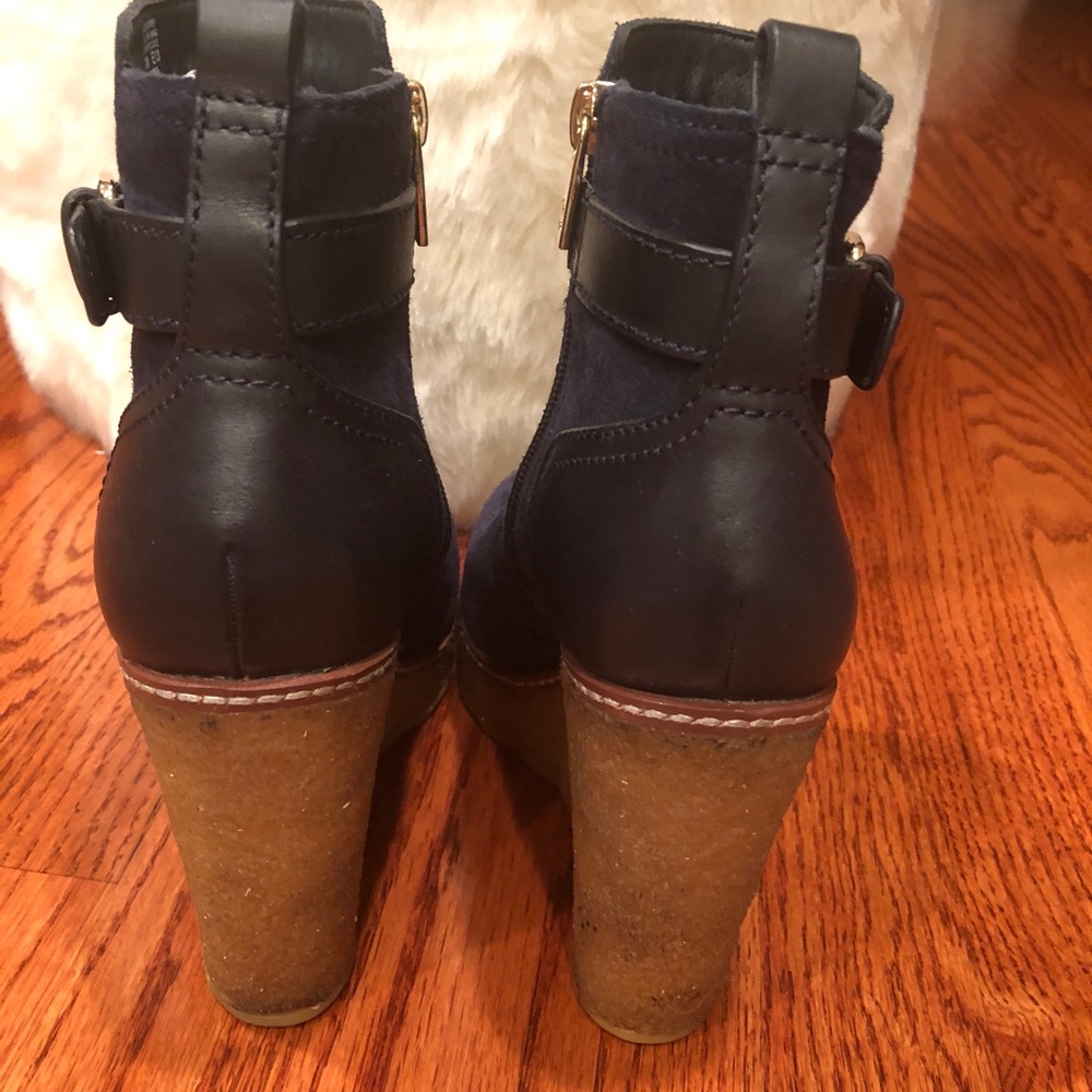 Tory Burch Suede Blue Wedge Boots size 7 - Picture 4 of 8